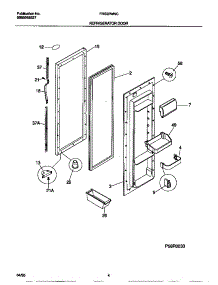 03 - Refrigerator Door parts for Frigidaire Refrigerator FRS22WNCW0 from AppliancePartsPros.com
