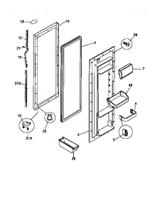 03 - Refrigerator Door parts for Frigidaire Refrigerator FRS22WNCW1 from AppliancePartsPros.com