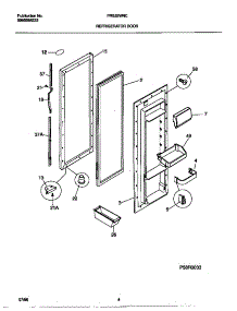 03 - Refrigerator Door parts for Frigidaire Refrigerator FRS22WNCW2 from AppliancePartsPros.com