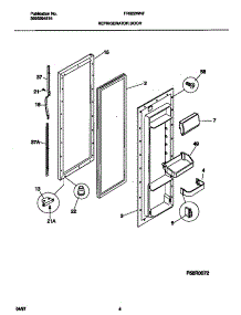 03 - Refrigerator Door parts for Frigidaire Refrigerator FRS22WNFW1 from AppliancePartsPros.com