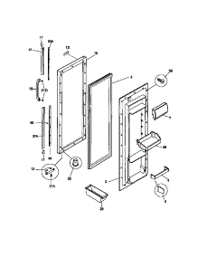 03 - Refrigerator Door parts for Frigidaire Refrigerator FRS22WPCW0 from AppliancePartsPros.com