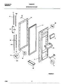 03 - Refrigerator Door parts for Frigidaire Refrigerator FRS22WPCW2 from AppliancePartsPros.com
