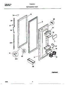 03 - Refrigerator Door parts for Frigidaire Refrigerator FRS22XGCD3 from AppliancePartsPros.com