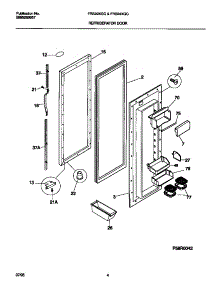 03 - Refrigerator Door parts for Frigidaire Refrigerator FRS22XGCW1 from AppliancePartsPros.com
