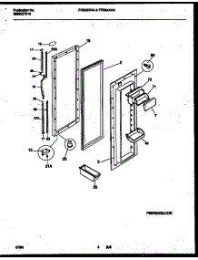 03 - Refrigerator Door Parts parts for Frigidaire Refrigerator FRS22XHAB1 from AppliancePartsPros.com