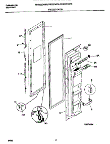 02 - Freezer Door parts for Frigidaire Refrigerator FRS22ZGGB0 from AppliancePartsPros.com