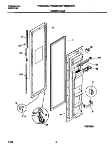02 - Freezer Door parts for Frigidaire Refrigerator FRS22ZGGB2 from AppliancePartsPros.com
