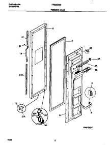 02 - Freezer Door parts for Frigidaire Refrigerator FRS22ZGGB4 from AppliancePartsPros.com