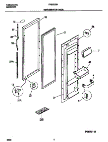 03 - Refrigerator Door parts for Frigidaire Refrigerator FRS22ZGHB0 from AppliancePartsPros.com