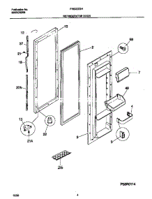 03 - Refrigerator Door parts for Frigidaire Refrigerator FRS22ZGHB3 from AppliancePartsPros.com