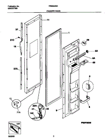 02 - Freezer Door parts for Frigidaire Refrigerator FRS22ZGHB4 from AppliancePartsPros.com