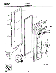 02 - Freezer Door parts for Frigidaire Refrigerator FRS22ZGHD3 from AppliancePartsPros.com