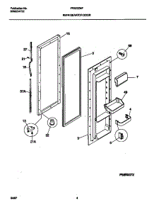 03 - Refrigerator Door parts for Frigidaire Refrigerator FRS22ZNFW0 from AppliancePartsPros.com