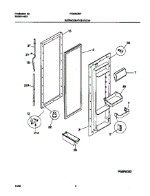 03 - Refrigerator Door parts for Frigidaire Refrigerator FRS22ZRFD3 from AppliancePartsPros.com