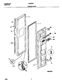02 - Freezer Door parts for Frigidaire Refrigerator FRS22ZRGD2 from AppliancePartsPros.com