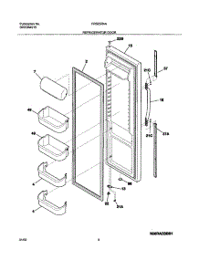 05 - Refrigerator Door parts for Frigidaire Refrigerator FRS23R4AW3 from AppliancePartsPros.com