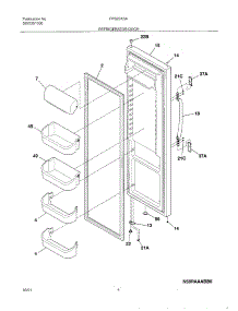 05 - Refrigerator Door parts for Frigidaire Refrigerator FRS23X3AQ0 from AppliancePartsPros.com