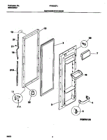 03 - Refrigerator Door parts for Frigidaire Refrigerator FRS23ZTJW0 from AppliancePartsPros.com
