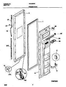 02 - Freezer Door parts for Frigidaire Refrigerator FRS24MWGD1 from AppliancePartsPros.com