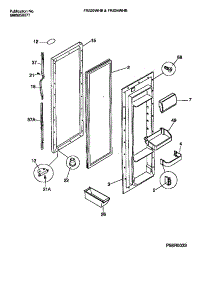03 - Refrigerator Door Section parts for Frigidaire Refrigerator FRS24WHBD0 from AppliancePartsPros.com