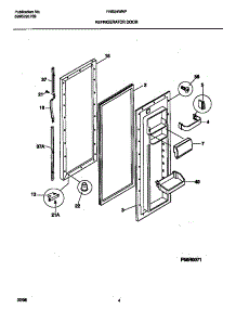 03 - Refrigerator Door parts for Frigidaire Refrigerator FRS24WNFD0 from AppliancePartsPros.com