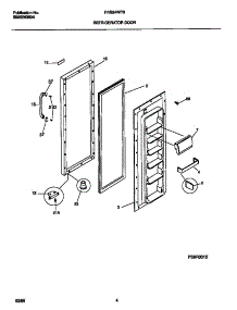 03 - Refrigerator Door parts for Frigidaire Refrigerator FRS24WPBW1 from AppliancePartsPros.com