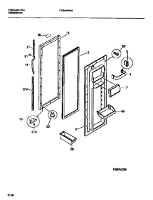 03 - Refrigerator Door parts for Frigidaire Refrigerator FRS24WRBD1 from AppliancePartsPros.com