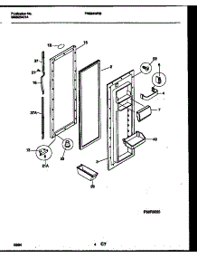 03 - Refrigerator Door Parts parts for Frigidaire Refrigerator FRS24WRBW0 from AppliancePartsPros.com