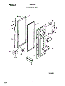 03 - Refrigerator Door parts for Frigidaire Refrigerator FRS24WRCW1 from AppliancePartsPros.com
