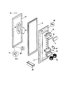 03 - Refrigerator Door parts for Frigidaire Refrigerator FRS24WSCB1 from AppliancePartsPros.com