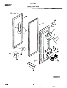03 - Refrigerator Door parts for Frigidaire Refrigerator FRS24WSCB2 from AppliancePartsPros.com