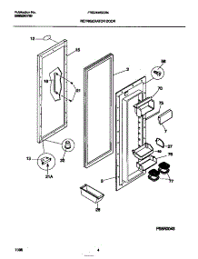 03 - Refrigerator Door parts for Frigidaire Refrigerator FRS24WSCB4 from AppliancePartsPros.com