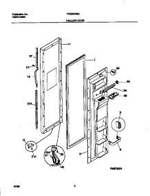 02 - Freezer Door parts for Frigidaire Refrigerator FRS24WSGD0 from AppliancePartsPros.com