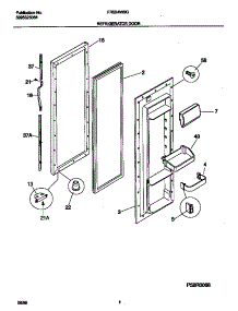03 - Refrigerator Door parts for Frigidaire Refrigerator FRS24WSGD4 from AppliancePartsPros.com