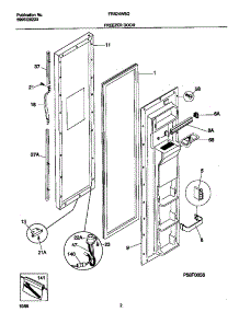 02 - Freezer Door parts for Frigidaire Refrigerator FRS24WSGD6 from AppliancePartsPros.com