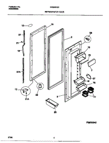 03 - Refrigerator Door parts for Frigidaire Refrigerator FRS24XGCB3 from AppliancePartsPros.com