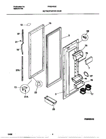 03 - Refrigerator Door parts for Frigidaire Refrigerator FRS24XGCD2 from AppliancePartsPros.com