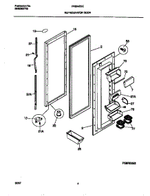 03 - Refrigerator Door parts for Frigidaire Refrigerator FRS24ZGEB2 from AppliancePartsPros.com