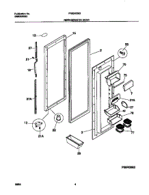 03 - Refrigerator Door parts for Frigidaire Refrigerator FRS24ZGGB0 from AppliancePartsPros.com