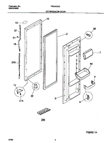 03 - Refrigerator Door parts for Frigidaire Refrigerator FRS24ZGHB2 from AppliancePartsPros.com