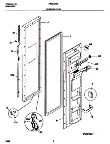 02 - Freezer Door parts for Frigidaire Refrigerator FRS24ZGHD0 from AppliancePartsPros.com