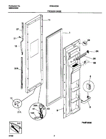 02 - Freezer Door parts for Frigidaire Refrigerator FRS24ZGHD2 from AppliancePartsPros.com