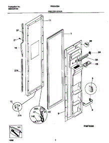 02 - Freezer Door parts for Frigidaire Refrigerator FRS24ZGHD3 from AppliancePartsPros.com