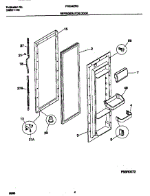 03 - Refrigerator Door parts for Frigidaire Refrigerator FRS24ZRGW0 from AppliancePartsPros.com