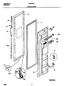 02 - Freezer Door parts for Frigidaire Refrigerator FRS24ZRHB0 from AppliancePartsPros.com