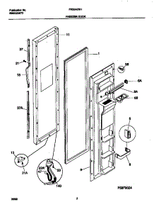02 - Freezer Door parts for Frigidaire Refrigerator FRS24ZRHD1 from AppliancePartsPros.com