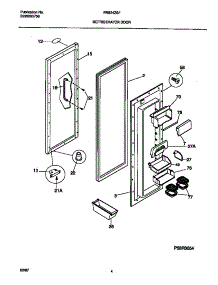 03 - Refrigerator Door parts for Frigidaire Refrigerator FRS24ZSFB0 from AppliancePartsPros.com