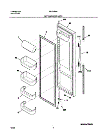 05 - Refrigerator Door parts for Frigidaire Refrigerator FRS26R4AW3 from AppliancePartsPros.com