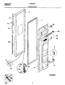 02 - Freezer Door parts for Frigidaire Refrigerator FRS26WGHD3 from AppliancePartsPros.com