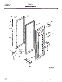 03 - Refrigerator Door parts for Frigidaire Refrigerator FRS26WNCW3 from AppliancePartsPros.com